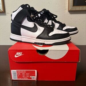 Nike Dunk High Black and White Shoes - Size 8.5 W / 7 M